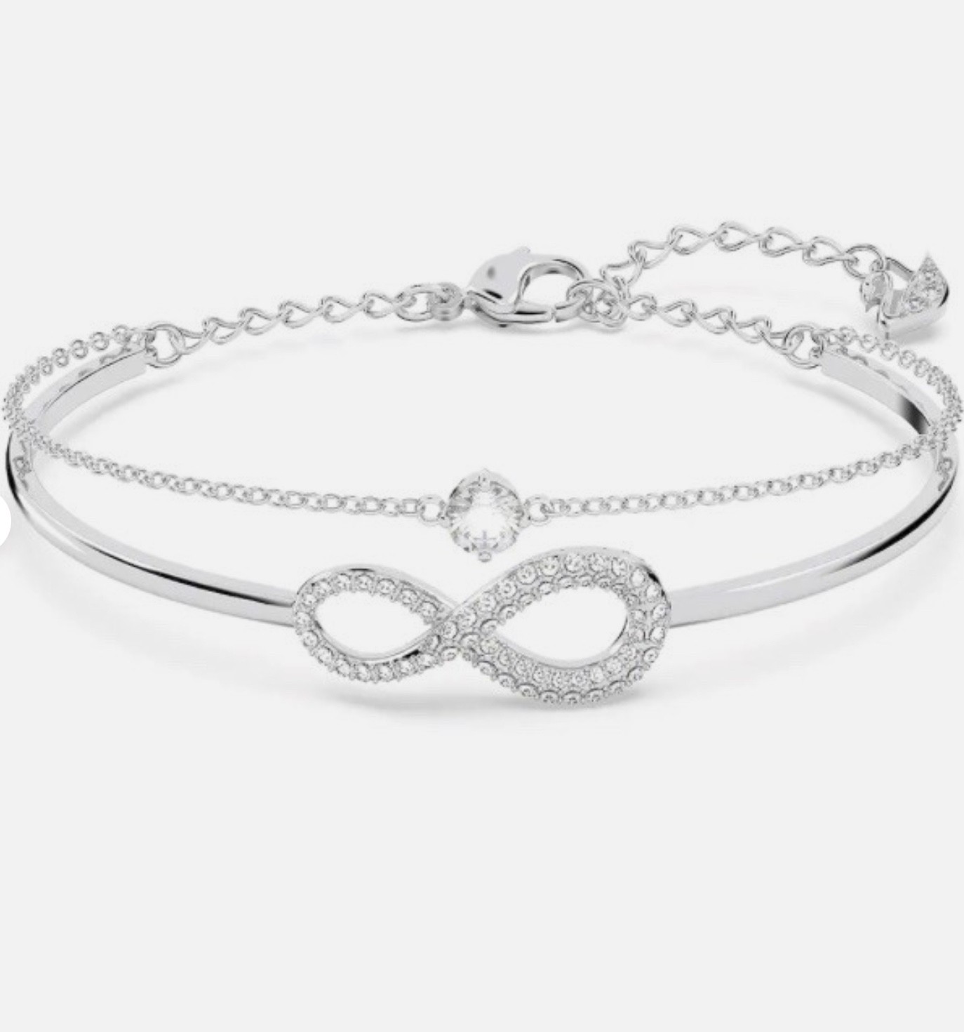 Swarovski hyperbola bangle infinity white rhodium plated BRAND NEW + Gift Bag💕 gallery