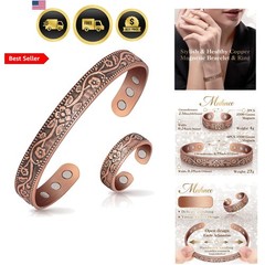 Lymphatic Drainage Ring & Copper Bracelet for Women, Magnetic Lymph Detox Rin…