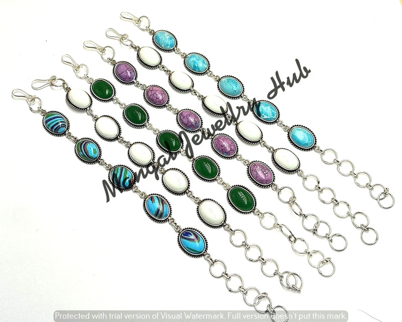 Larimar & Mix Gemstone Bracelets 925 Sterling Silver Plated 5PCS Lot Jewellery gallery