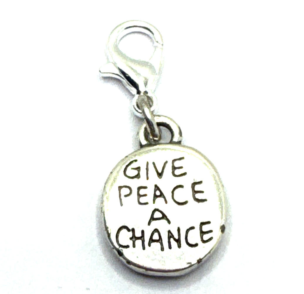 Brighton Peace Sign Dove Olive Branch World Custom Silver Clip Charm gallery