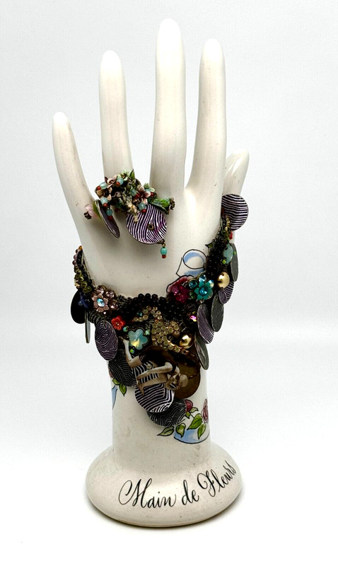 Michal Negrin Bracelet And Ring Set Colourful Crystals Unique. gallery