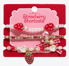 Strawberry Shortcake Bracelet Set Of 3 NEW ON CARD 🍓
