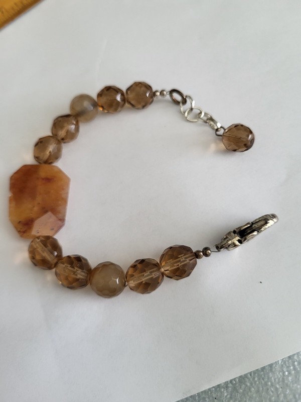 Hand crafted Bracelet brown stone beads - free shipping gallery