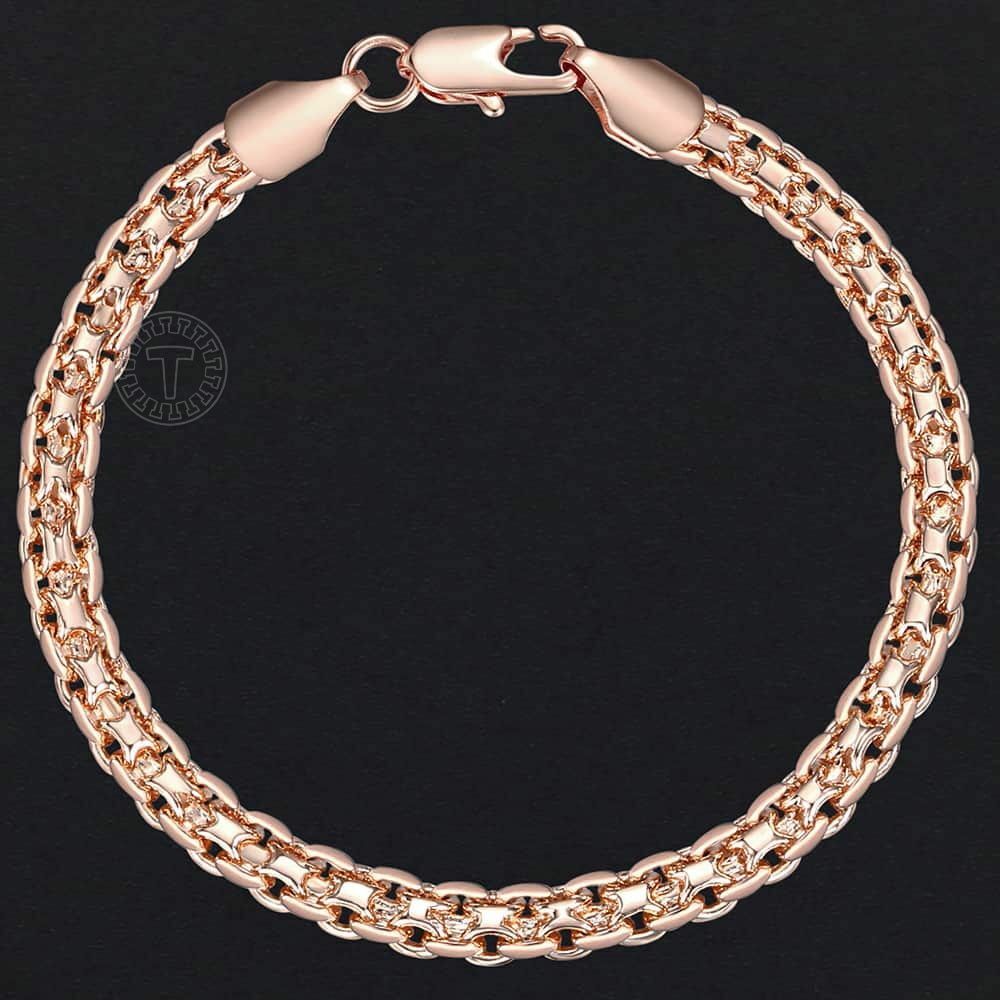 18 20cm Rose Gold Link Chain Bracelet Statement Bangle Bracelets Women's Jewelry