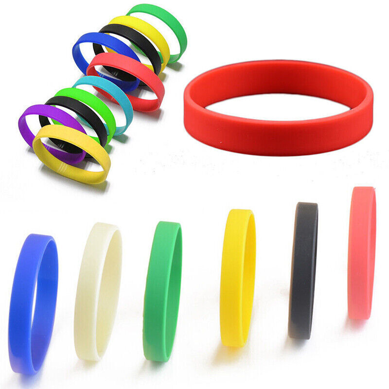10PCS Rubber Silicone Bracelet Blank Wristband Multi Color Wrist Band Set gallery