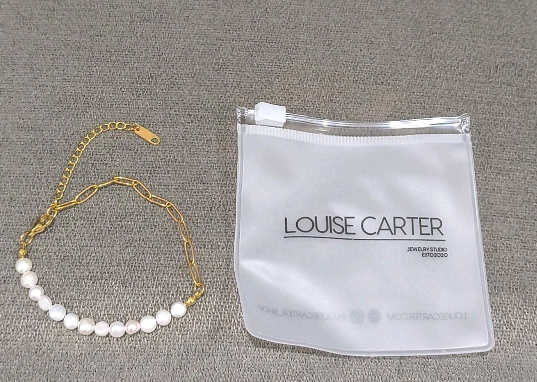 Louise Carter 18K Gold Plated Laney Pearl Bracelet 8.5" + 2" gallery
