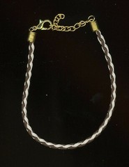 Bracelet Braided Leather Brown & White Color 9″ – 7 1/2″ Long in U.S. New B5B22