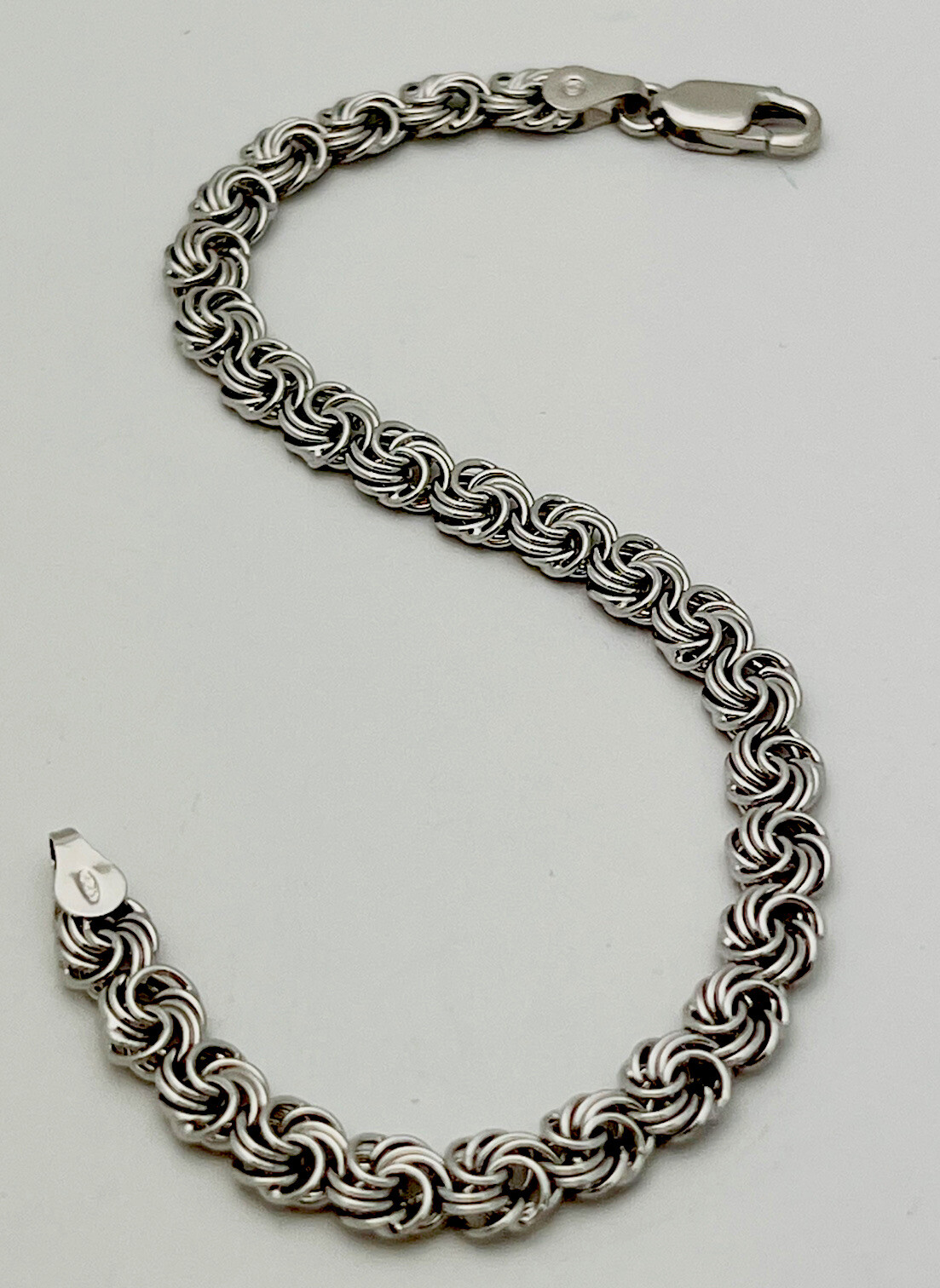 DaneCraft Tarnish Free 925 Sterling Silver 8 Gram Flower Knot Bracelet 7” gallery