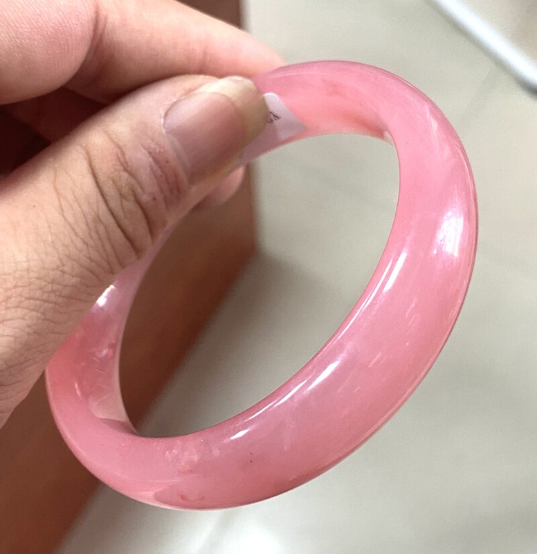 Genuine Natural Pink Jadeite Jade Gemstone Bangle Bracelet 56-66mm Jewelry gallery