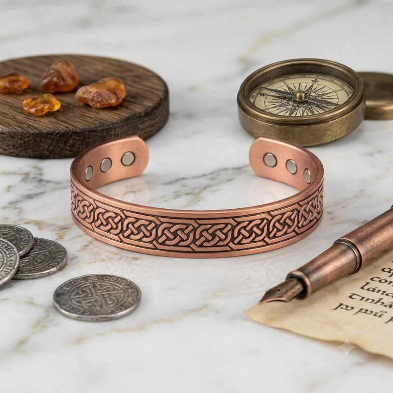 Pure Copper Magnetic Bracelet Arthritis Pain Therapy Healing Cuff Celtic gallery