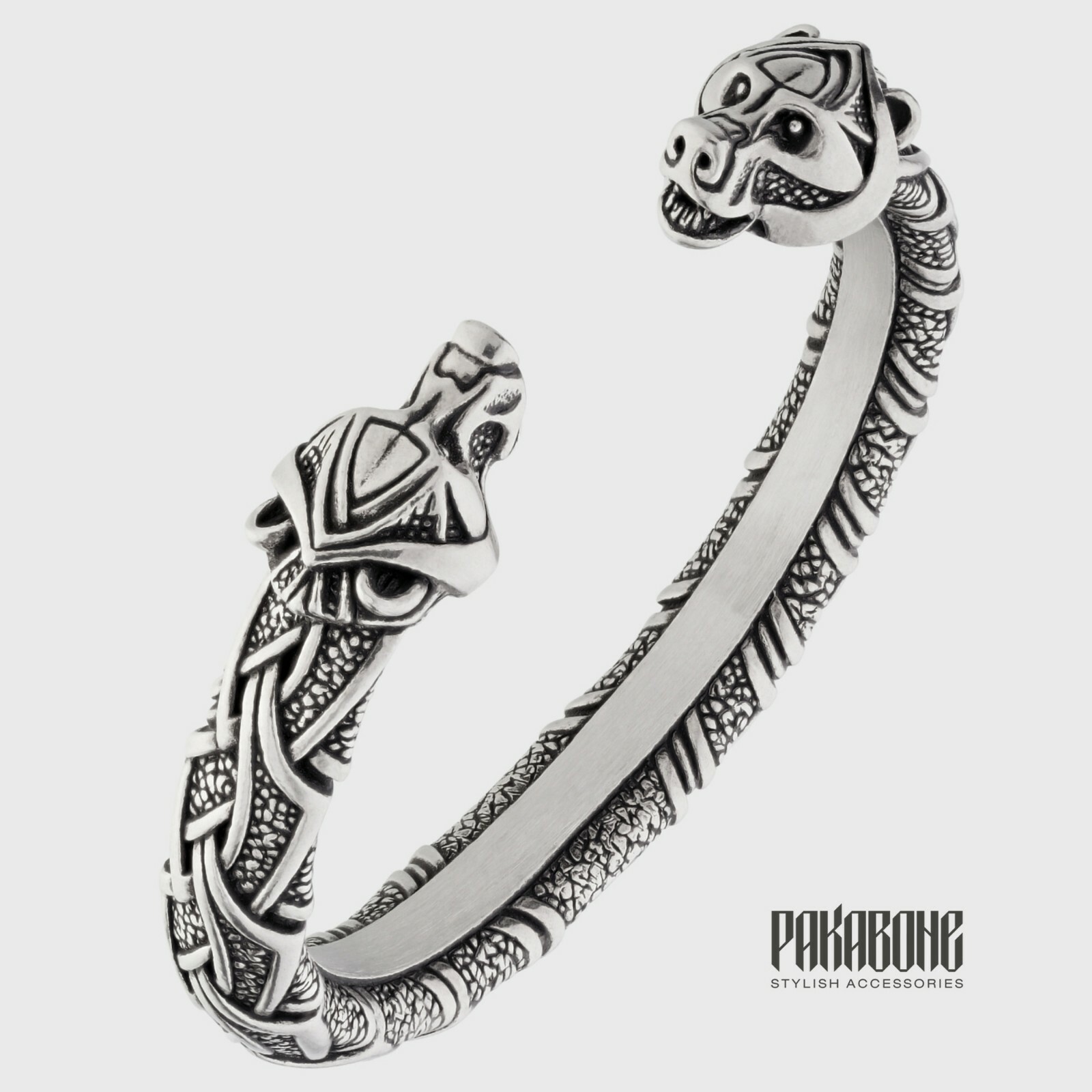 VIKING BRACELET NORSE ARM RING BERSERKER BEAR HEADS METAL BAND VIKING JEWELRY gallery