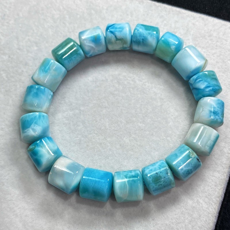 10.5*11mm Larimar Cabochon Atlantis Blue Pectolite Gemstone Beads Bracelet gallery