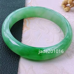 Certified Natural Grade AAA Icy Green Burmese Jade jadeite bracelet 57-58MM