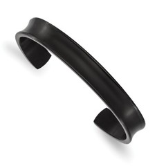 Titanium Brushed w/Polished Edge Black IP-plated 10mm Cuff Bangle