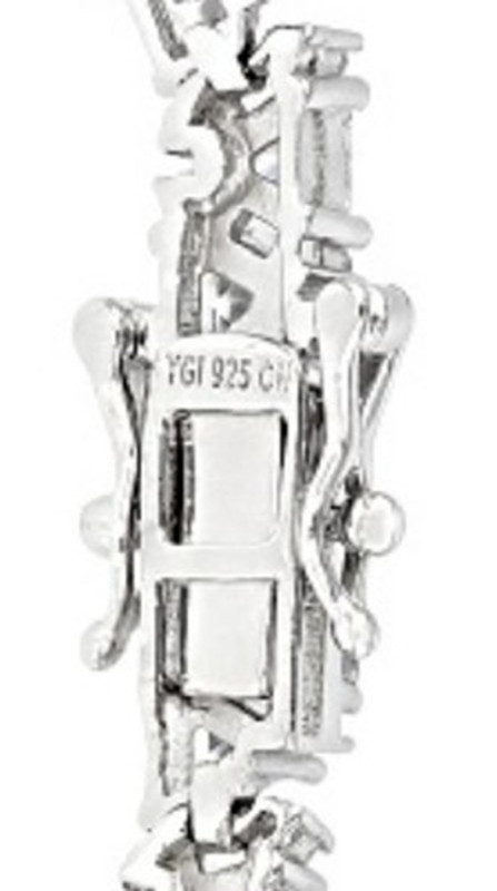 White Cubic Zirconia Rhodium Over Sterling Silver 7.25" Tennis Bracelet 13.82ctw gallery