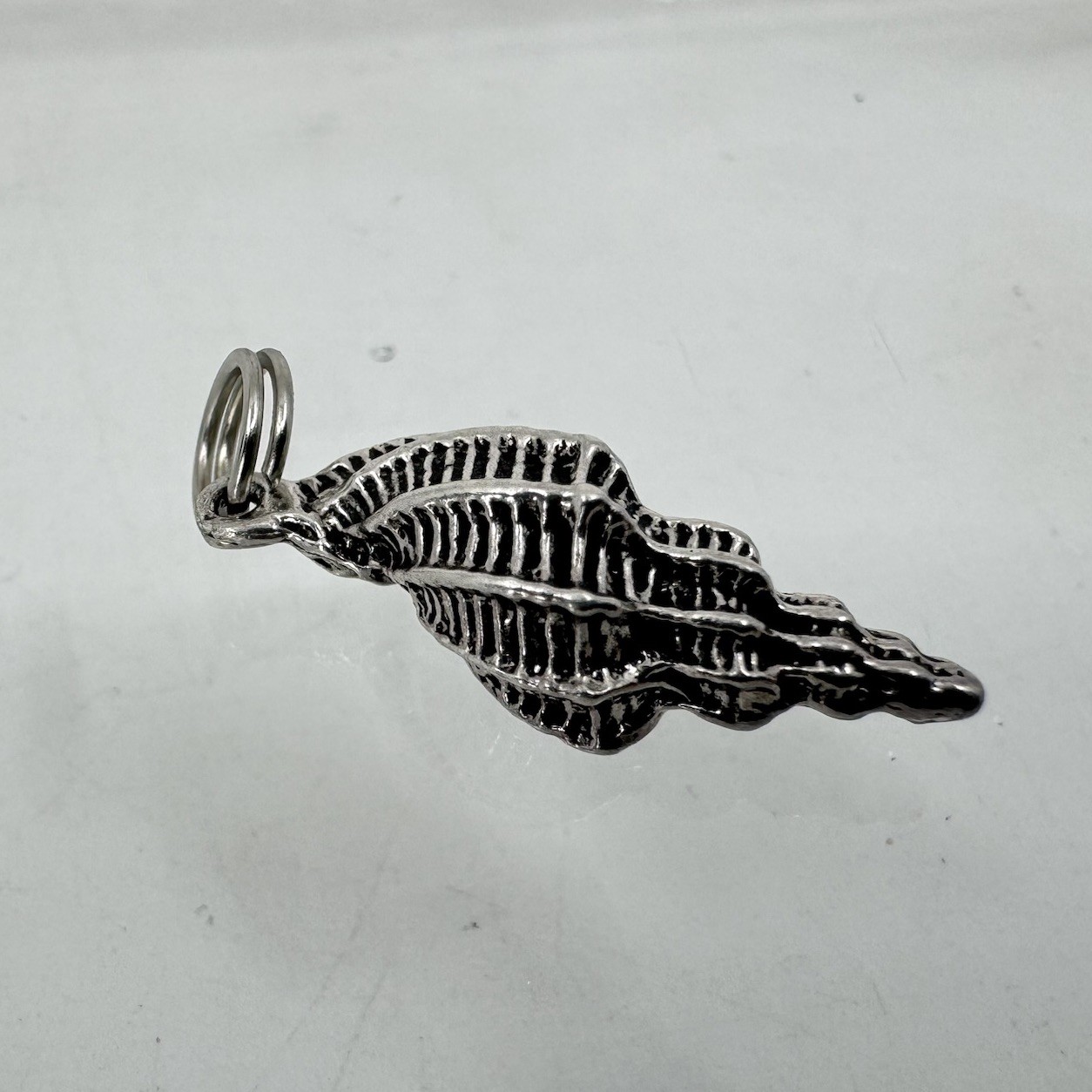Sea Shell Charm 3D Silver-Tone Conch Dangle Ocean Beach Travel 3/4” Long gallery