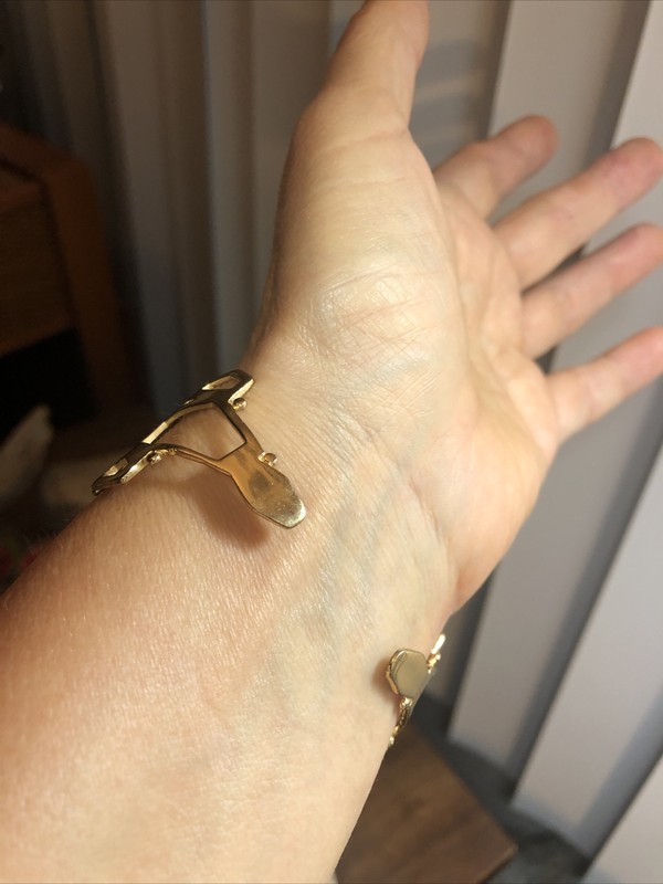 Amrapali Modernist Gold tone Open Work Adjustable Cuff Bracelet India 26g,6 3/4 gallery