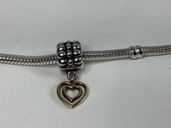 Pandora Heart Of Hearts Dangle Clip Charm Two Toned 14k Retired