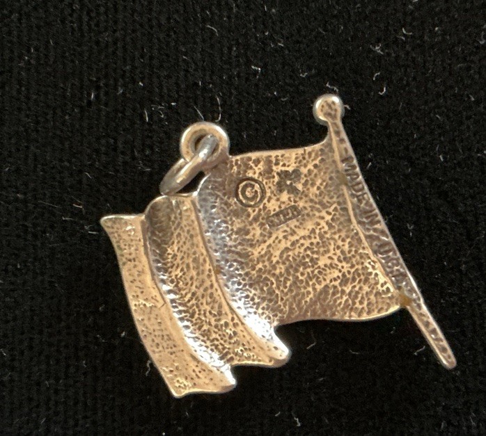 925 Sterling Silver USA US United States America American Flag Patriotic Charm gallery