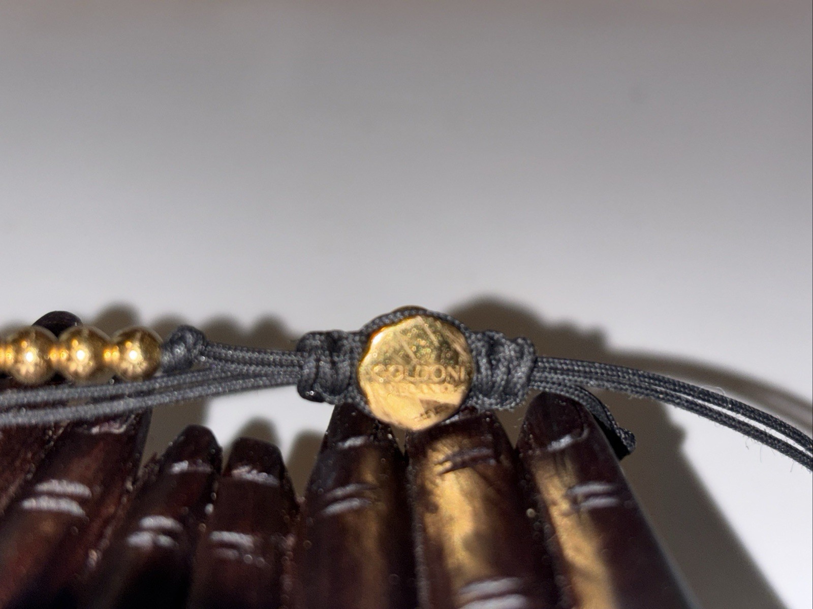 Goldoni Milan Hamas Gold Beaded Bracelet With Pink Gems gallery