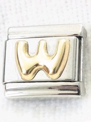 Authentic Zoppini Puffy Link Gold Letter W Classic 9mm Link D283
