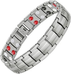 Feraco Mens Magnetic Bracelet Titanium Steel Magnetic Bracelet with Double Row 4