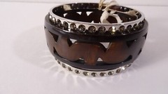 Lee Angel Neiman Marcus Crystal Wood Multi Bangle Set NWT 195 SET OF 3