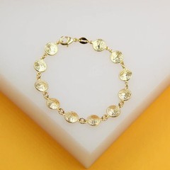 18K Gold Filled Flat Disc Bracelet (I406A)
