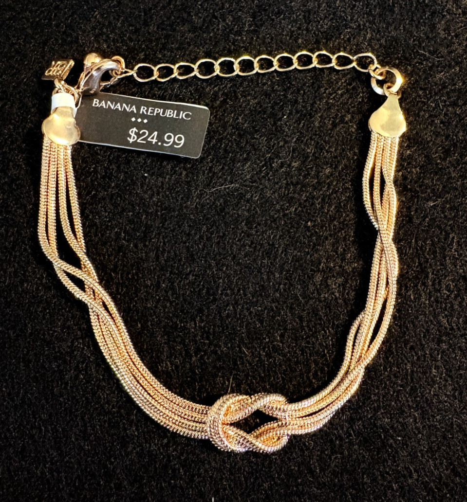 Banana Republic Goldtone Multi Four Strand Infinity Bracelet NWT gallery