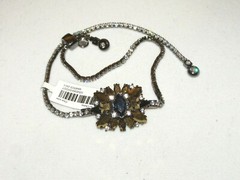 BANANA REPUBLIC SPARKLE CORSAGE SLIDER HEMATITE BRACELET NEW WITH TAG
