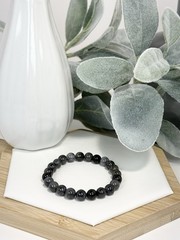 Wuji Jadeite Grey Bead Bracelet 8MM