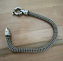 Silver Tone Mesh Chain Bracelet – Metal, Lobster Clasp, No Stone