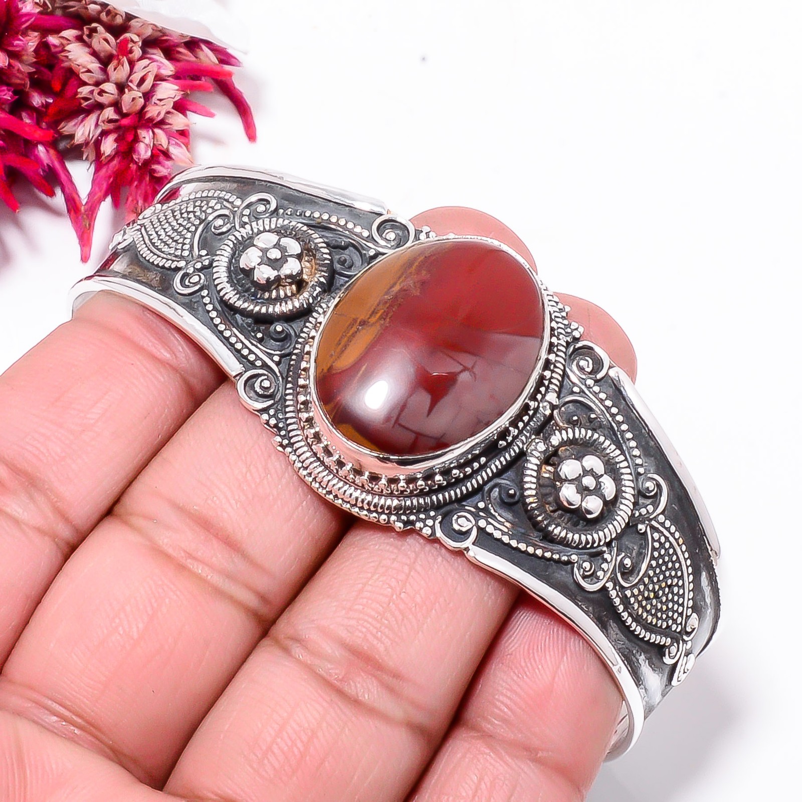 Noreena Jasper - Australia 925 Sterling Silver Bali Cuff|C96845842 gallery