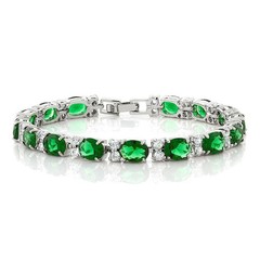 40.00 Cttw and Green Color Cubic Zirconias Tennis Bracelet For Women | 7 Inch