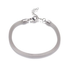 Vacuum Plating Stainless Steel Mesh Bracelet Lobster Gold Silver 7.8″ Z111