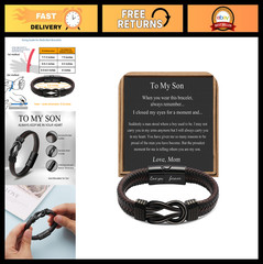 Braided Leather Infinity Bracelet for Men – Anniversary & Birthday Gift, Love Yo