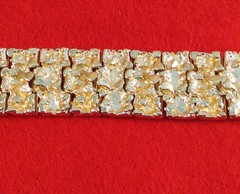 MENS 14 KT GOLD EP 8″-9″ NUGGET BRACELET 7/8″ WIDE 84-90 GRAMS OF BLING N300