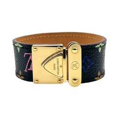 LOUIS VUITTON Murakami Monogram Multicolore Bracelet PVC Canvas Black M65347