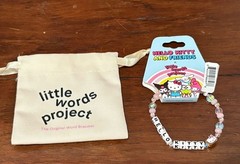 Authentic Little Words Project HELLO KITTY Bracelet & Pouch Size S/M New