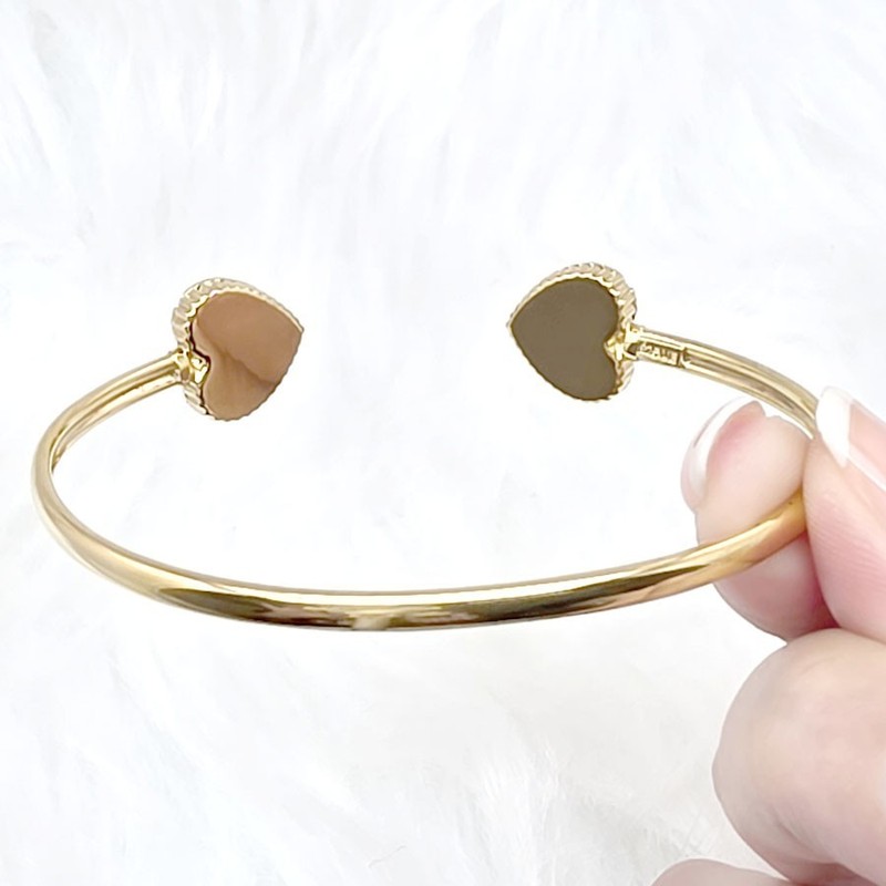 Heart Stamping gold plated silver 925 bangle gallery
