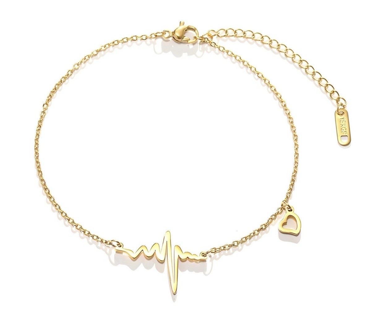 18K Gold Plated Womens Heart Rythm Bracelet Gift Valentine Birthday Anniversary gallery