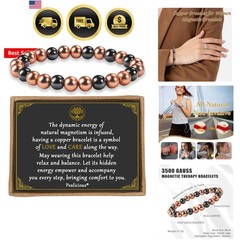 Copper Bracelet for Women and Men, 8MM Copper Magnetic Bracelet with 3500 Gau…