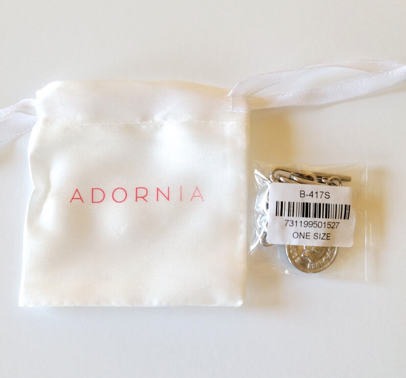 Adornia Coin Mixed Chain Bracelet Paper Clip and Curb Chains New MSRP $140 gallery