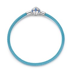 KUNSIR 925 Sterling Silver Blue Shell Clasp Weave Bracelet Women Jewelry Gifts