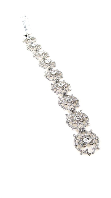 Carolee Lux Silver-Tone Geometric Clear Pave Flex Bracelet NWT $125 gallery