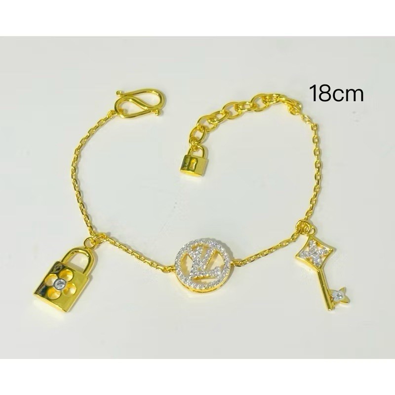 18K 22K 23K 24K THAI BAHT YELLOW GOLD JEWELRY BANGLE BRACELET 18 cm Women gallery