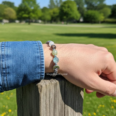 Moon Phase Crystal Bracelet Healing 5-Stone Woven Jewelry Energy Protection Gift