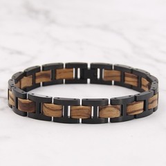 Handmade Wood Bracelet Wood and Stainless Steel Bandlet for Men Wood Gift to Him