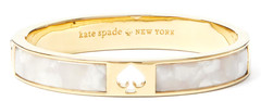 💛Kate Spade Hole Punch Hinge Bangle – Plated metal with Cream Enamel – NWT