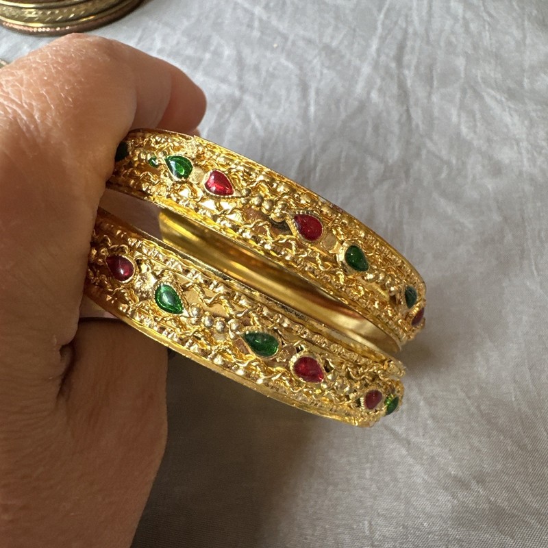 Bangle Bracelet Bundle 17 Pieces Includes 4 Stackable Sets and 2 Unique Bangles gallery